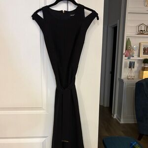 DKNY Black Tie Waste Dress Sz 2